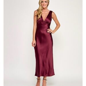 Calvin Klein Burgundy Maxi Dress